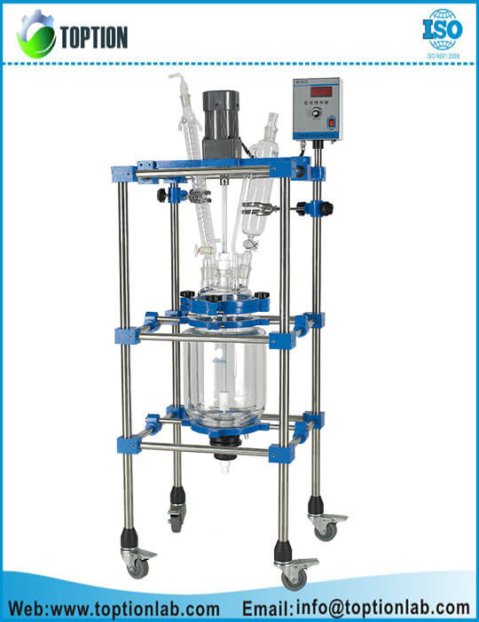Laboratory Double Layer Glass Reactor 50L Jacketed Glass Reactor