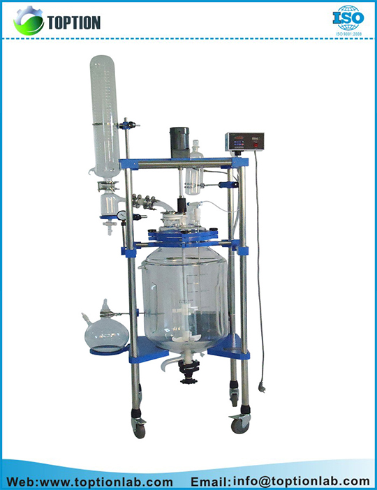 Lab vacuum double layer 200 liter glass reactor