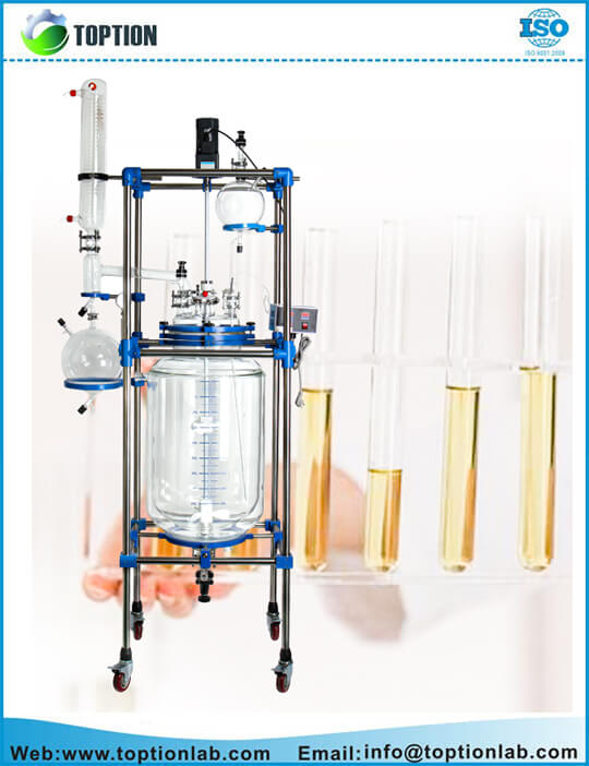 Lab vacuum double layer 200 liter glass reactor