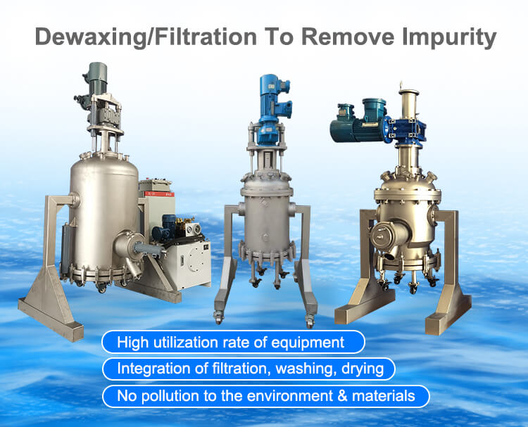 Agitated nutsche filter dryer laboratory filtration and purification devices;
