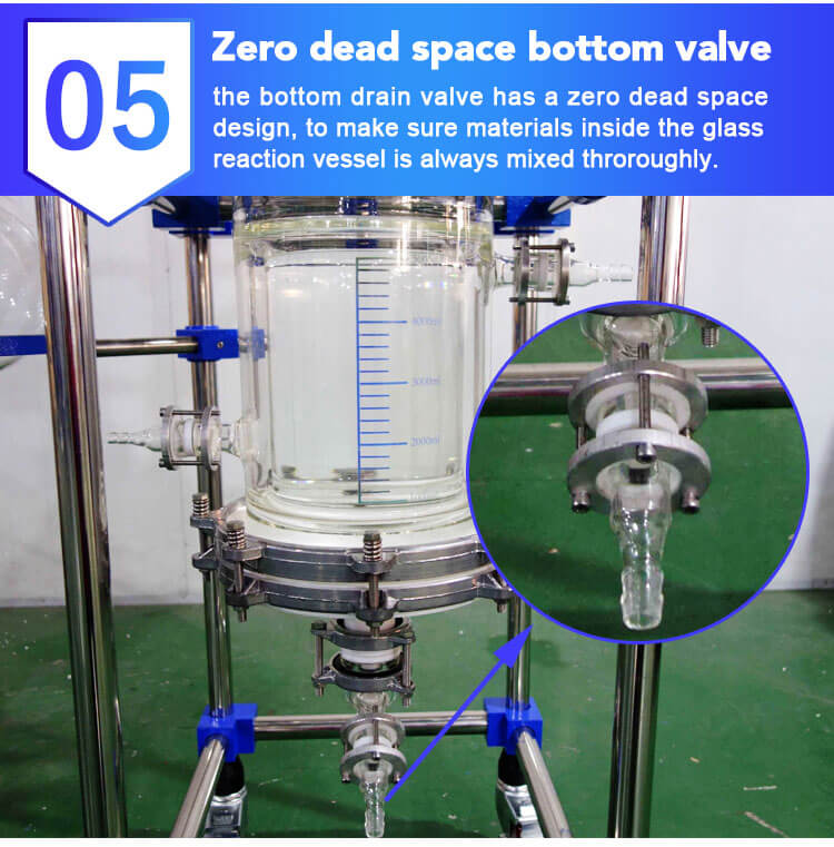 5l Laboratory Jacketed Glass Reaction Vessel, Reactor Customize;