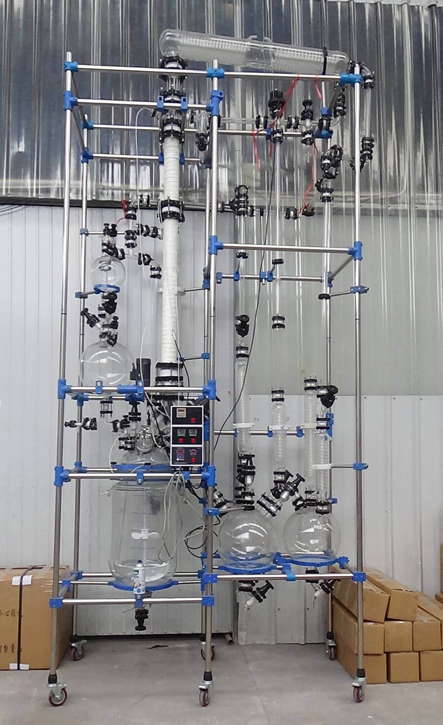 Lab Rectification Tower,Lab Glass Reactor With Rectifying Column;