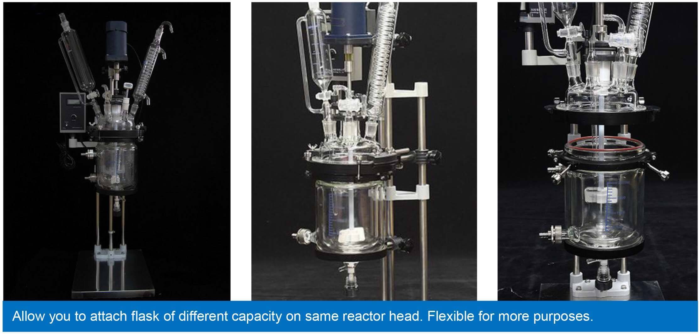 Downward Open Jacketed Glass Reactor & Chemical Glass Reactor;
